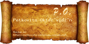 Petkovits Oktávián névjegykártya